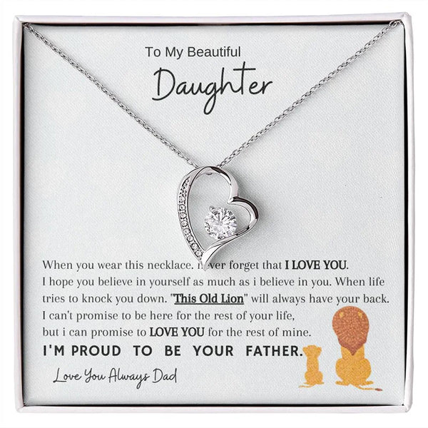 [ALMOST SOLD OUT ] To My Daughter Gift New Love You Heart Pendant Necklace Fashion Jewelry Women Girl Gifts Birthday Silver Gold Color Necklaces