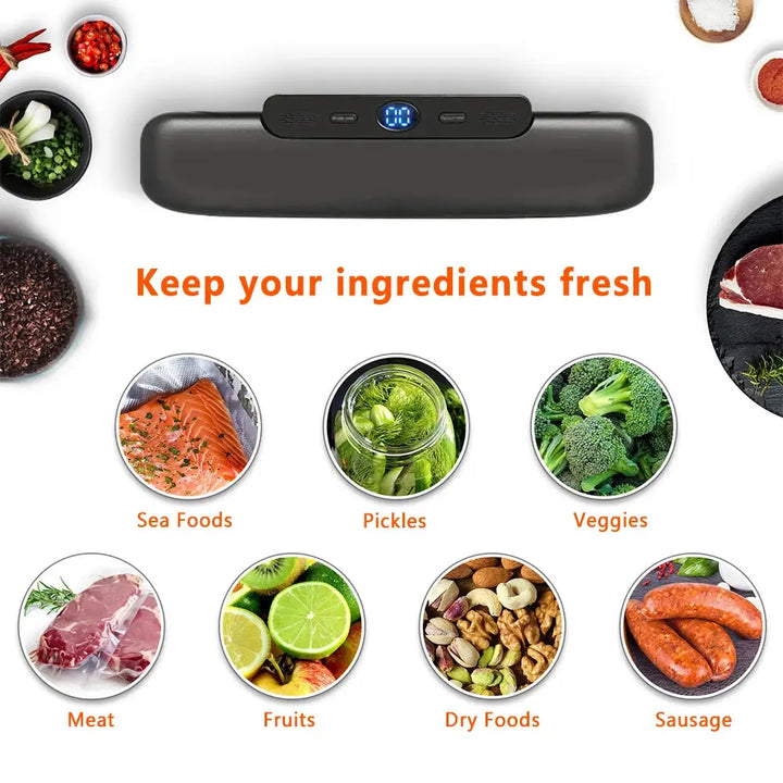 saengQ Vacuum Sealer Packaging Machine Food Vacuum Sealer With Free 10pcs Vacuum bags Household Vacuum Food Sealing Trendzz Store