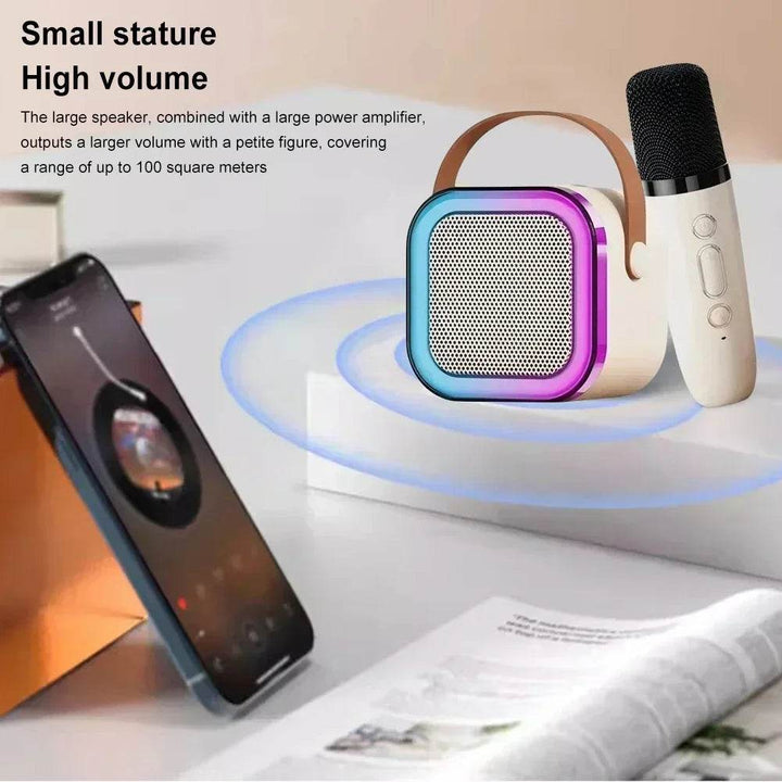 K12 Karaoke Machine Portable Bluetooth 5.3 PA Speaker System with 1-2 Wireless Microphones Home Family Singing Children's Gifts - My Store