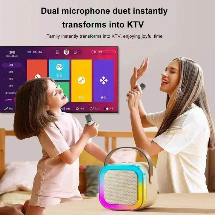 K12 Karaoke Machine Portable Bluetooth 5.3 PA Speaker System with 1-2 Wireless Microphones Home Family Singing Children's Gifts - My Store