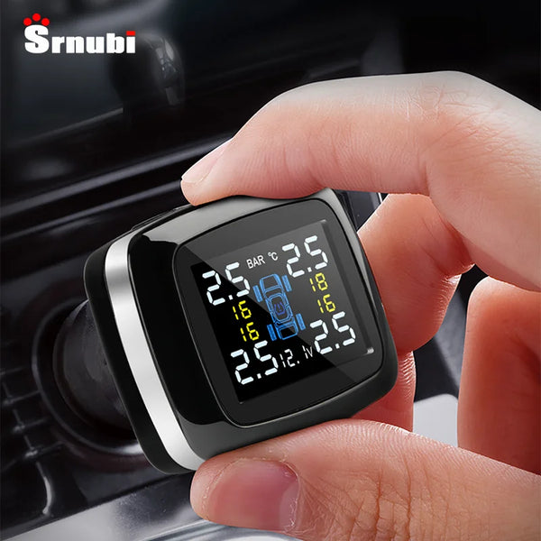 Car TPMS Cigarette Lighter Wireless Universal TPMS USB Digital tpms Tire Pressure Alarm System 4 External Internal Sensor