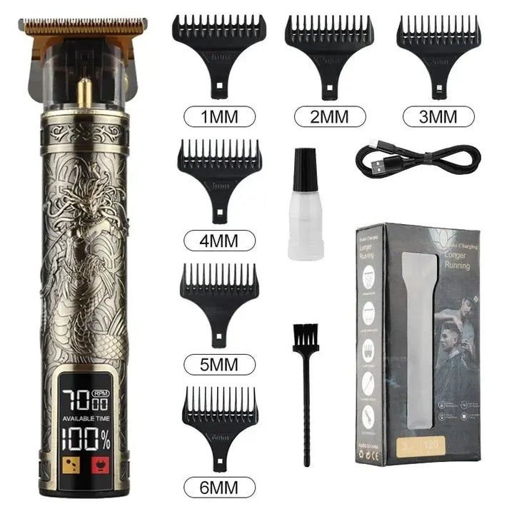 T9 LCD Electric Hairdresser Oil Shaving Head Electric Pusher Carving Electric Pusher Clipper Hair Precision Trimmer for Men Care Trendzz Store