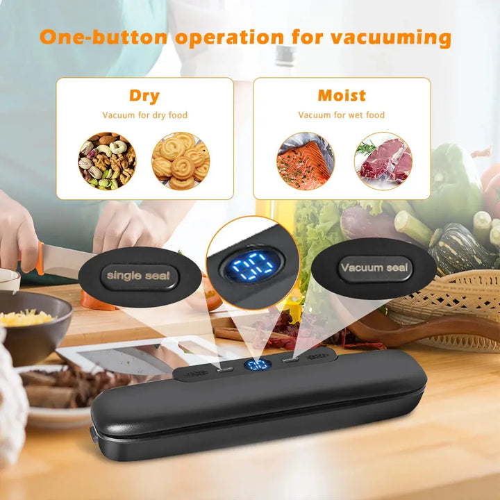 saengQ Vacuum Sealer Packaging Machine Food Vacuum Sealer With Free 10pcs Vacuum bags Household Vacuum Food Sealing Trendzz Store